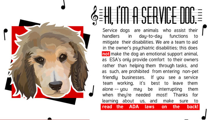 another example of service dog cards; the art of the dog is not mine!